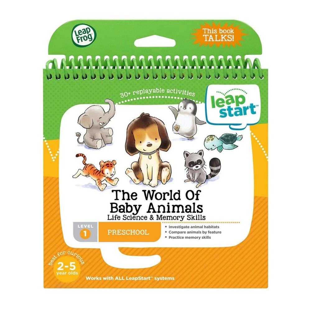 Leapfrog LeapStart The World of Baby Animals Book Level 1 PreK - NEW W STICKERS